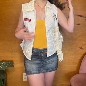 Vintage white quilted vest